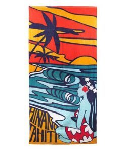 Hinano Navy Ocean View Beach Towel