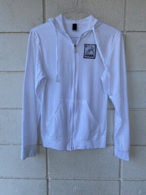 369 SURF Zombie Hooded Zip Up Pullover Size X Small White 