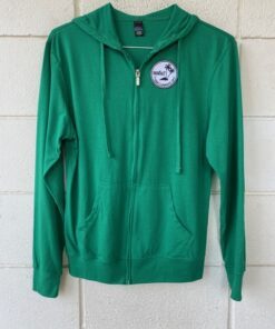 369 SURF Palms Hooded Zip Up Pullover Size Small Green