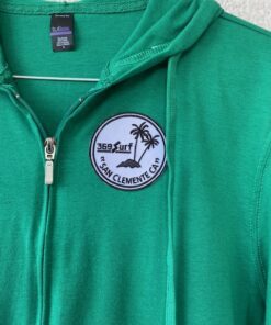 Alternative view of 369 SURF Palms Hooded Zip Up Pullover Size Small Green