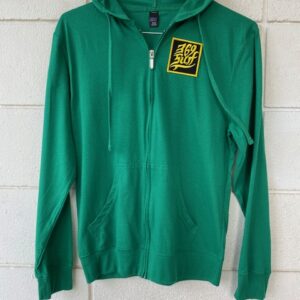 369 SURF Single Fin Hooded Zip Up Pullover Size X Small Green