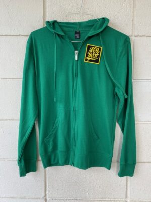 369 SURF Single Fin Hooded Zip Up Pullover Size X Small Green