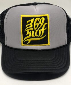 369 Surf Single Fin Patch Trucker Hat Black/Grey/Gold