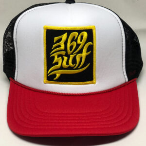369 Surf Single Fin Patch Trucker Hat Black/White/Red/Gold