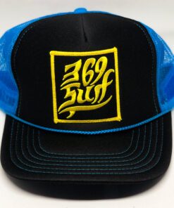 369 Surf Single Fin Patch Hat Trucker Hat Blue/Black/Gold
