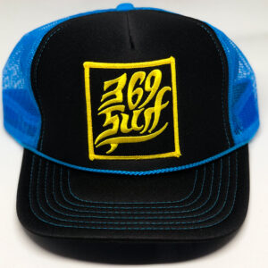 369 Surf Single Fin Patch Hat Trucker Hat Blue/Black/Gold